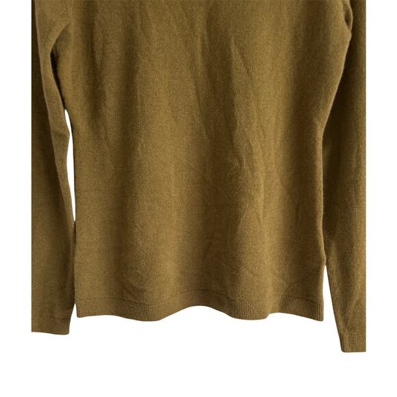 Garnet Hill Women’s Size Small 100% Cashmere Turtleneck Sweater Muted Green - Picture 3 of 7